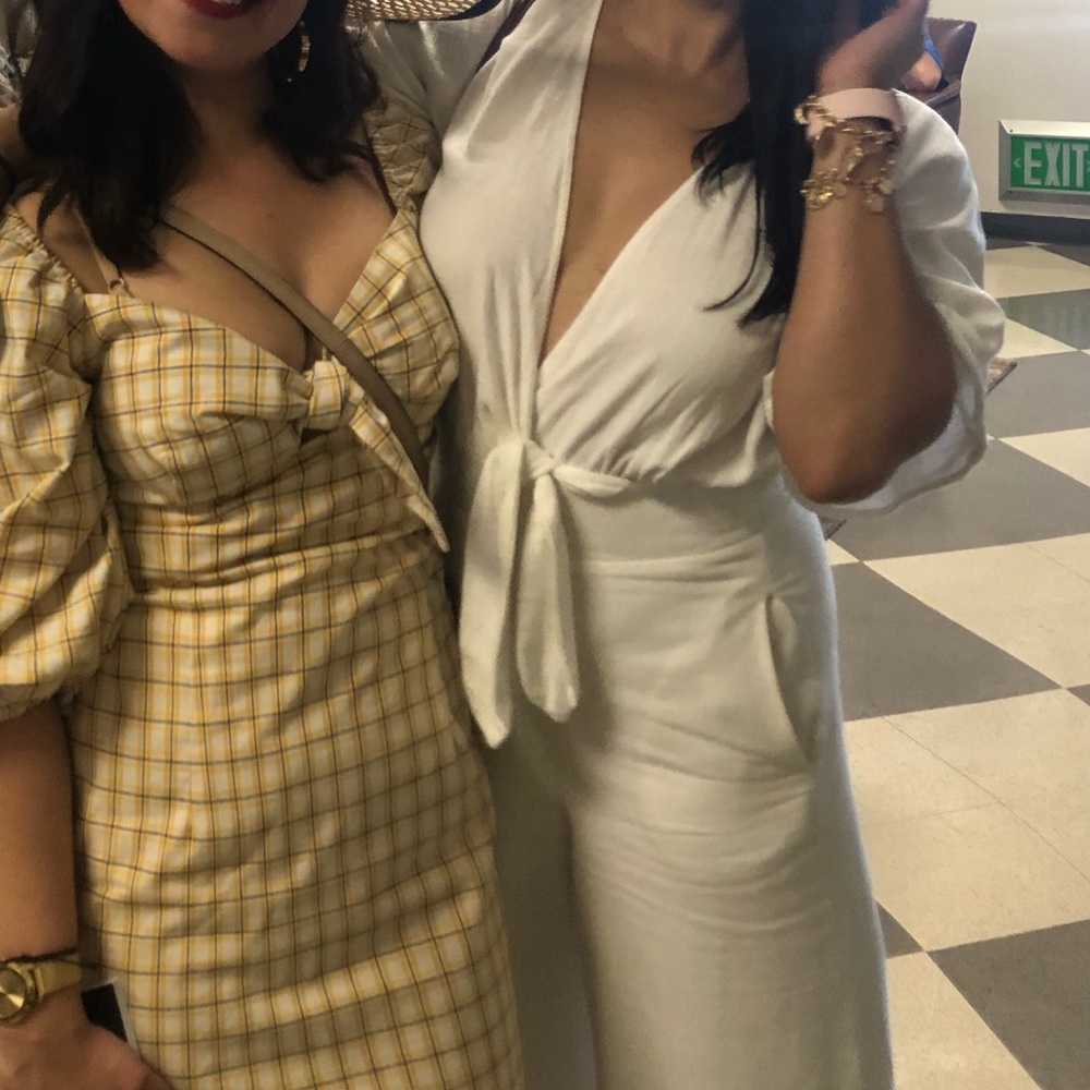 Tie front jumpsuit